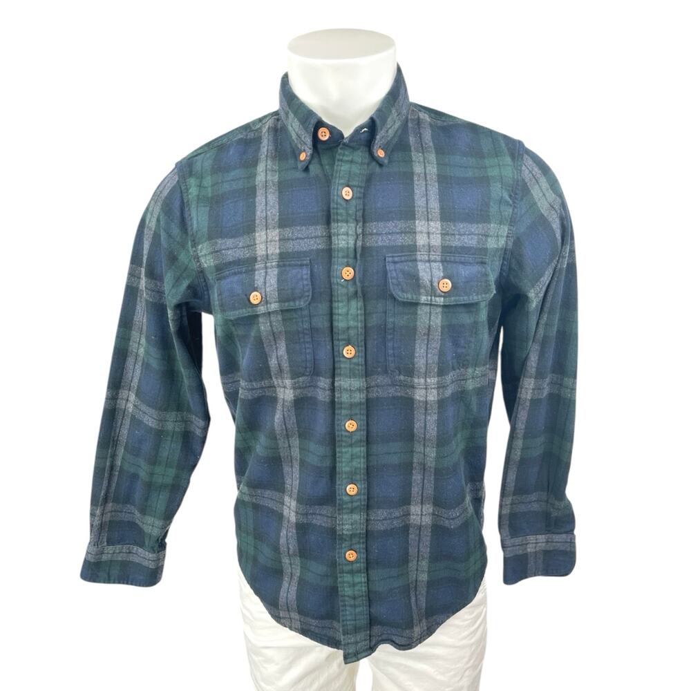 Abercrombie & Fitch Men's Blue Green Long Sleeve Button Down Shirt Top Size S